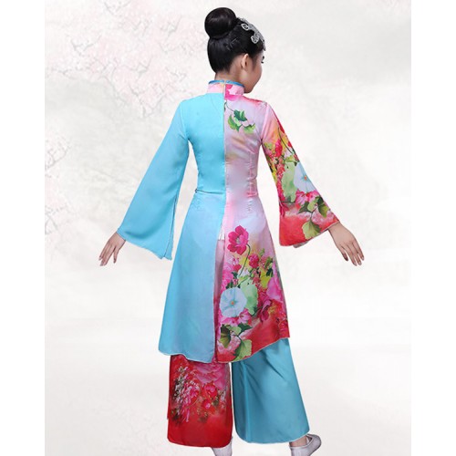 Children's Chinese classical dance costumes fairy photos princess cosplay robes china style ancient fan dance clothes girls Yangko clothing